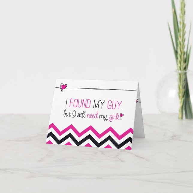 Convite Pink/Black Chevron será minha dama de Bridesmaid?  (Frente)