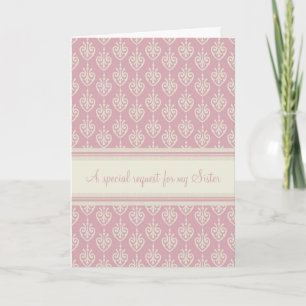Convite Pink Cream Bridesmaid Sister Invitation Card