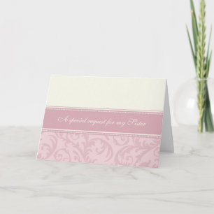 Convite Pink Cream Sister Bridesmaid Invitation Card