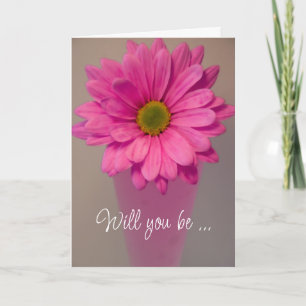 Convite Pink Daisy Will You Be My Bridesmaid?