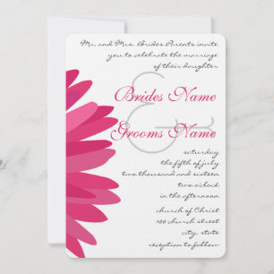 Convite Pink Fuchsia Gerber Daisy Casamento