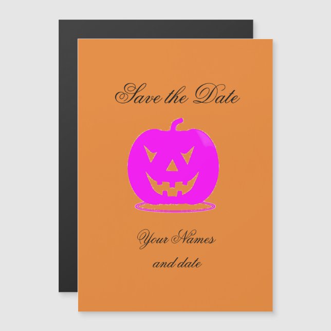 Convite Pink Jack o'lantern Halloween Thunder_Cove (Frente/Verso)