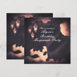 Convite Pintado Masquerade Vintage Elegant Glow