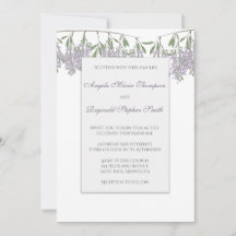 Convite Pintado Para Casamento De Wisteria