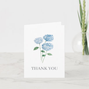 Convite Pintura de Flor de Hortênsia Azul Obrigado