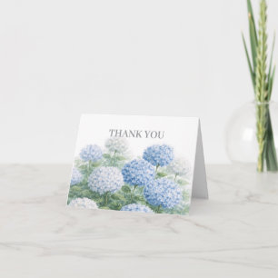 Convite Pintura de Flor de Hortênsia Azul Obrigado