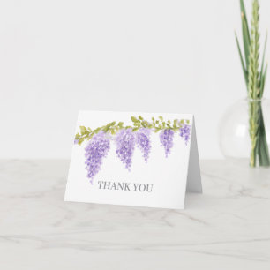 Convite Pintura de Flor de Wisteria Obrigado