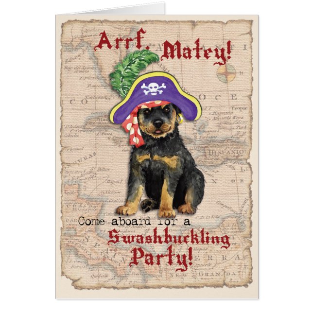 Convite Pirata Rottweiler (Frente)