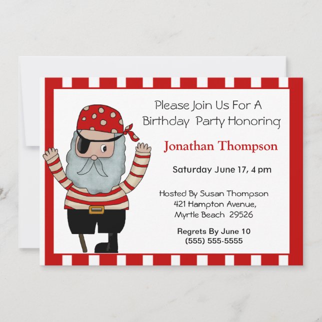 Convite Pirate Aniversário (Frente)