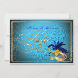 Convite PixDezines Rossi Sweet 16 Mascarada/DIY co