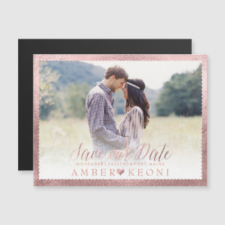 Convite PixDezines Salve nossa Data/Rosa Faux Dourado