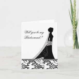 Convite Placa de Bridesmaid com Arco de Véu Bridal Damask
