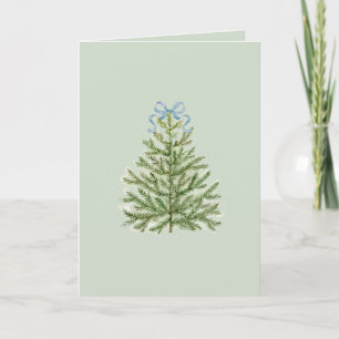 Convite Placa de vazio com Árvore Natal Watercolor