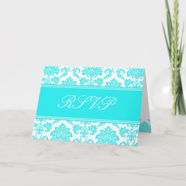 Convite Placa RSVP Damask (Frente)