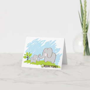 Convite Placas Personalizadas de Planeta Orgânico Elefante