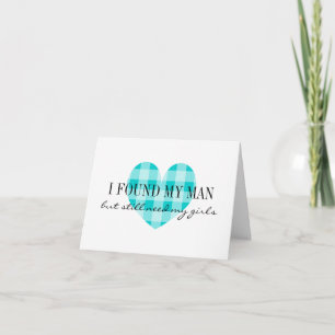 Convite Plaid heart Will you be my bridesmaid request card