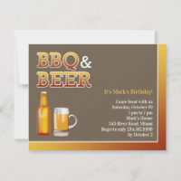 Convite Plano De Aniversário De churrasco E Cervej