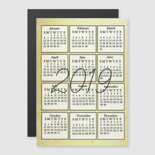 Convite Plano de fundo Dourado do ímã de calendário de 