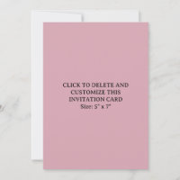 Convite Plano Personalizado Blush Dusty Pink 13" x