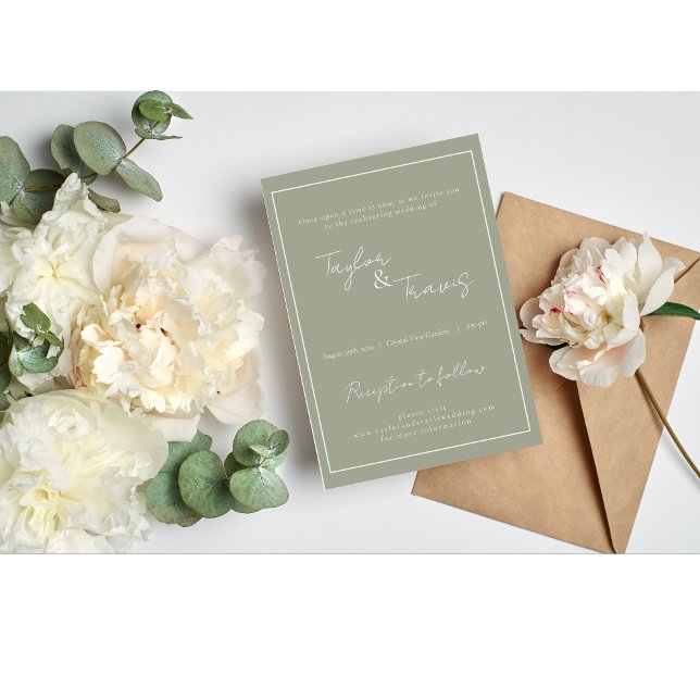 Convite Plano, Tamanho: 12,7 cm x 17,8 cm, Papel:  (The best diy wedding invitations, with modern wording and elegant script. Editable online templates.)