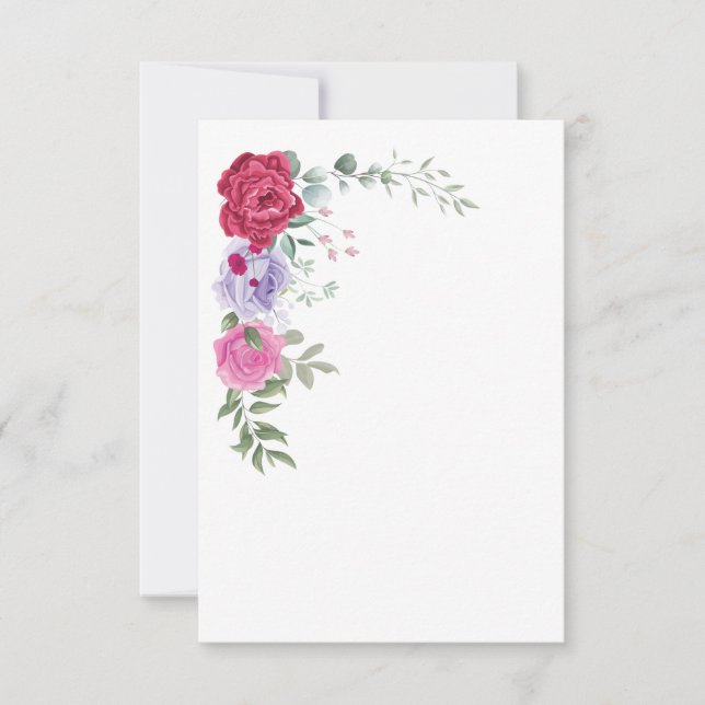 Convite Plano, Tamanho: 5" x 7", Papel: Brilhante  (Frente)