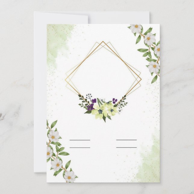 Convite Plano, Tamanho: 5" x 7", Papel: Matriz, En (Frente)