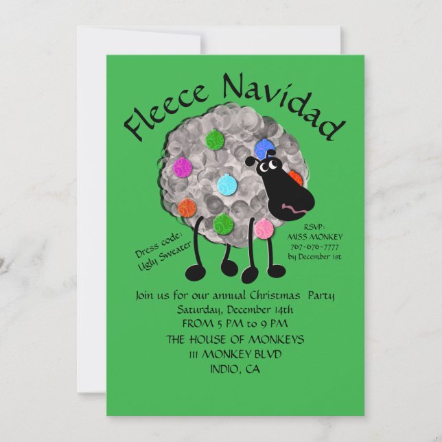 Convite Plano, Tamanho: 5" x 7", Papel: Matte, Env (Frente)