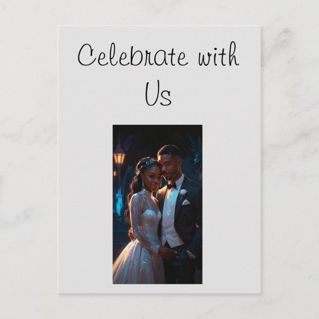 Convite Plano, Tamanho: Casal de casamento de 5" x (Frente)