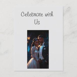 Convite Plano, Tamanho: Casal de casamento de 5" x