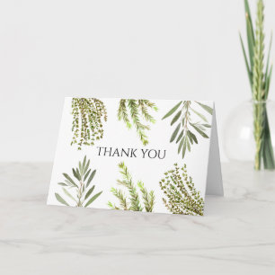 Convite Plantas Botânicas Rosemary Watercolor Obrigado