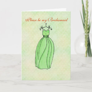 Convite Please be my Bridesmaid spring green