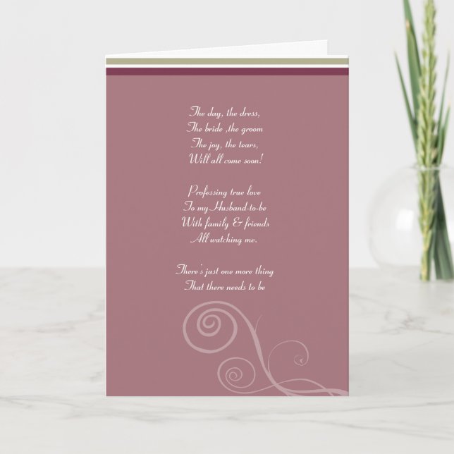 Convite Plum striped Be my bridemaid card (Frente)