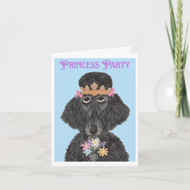 Convite Poodle Princesa Festa (Frente)