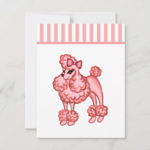 Convite Poodle Rosa