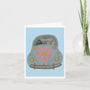 Convite Poodles Hippies em seu Carro de Amor Filhos das Fl