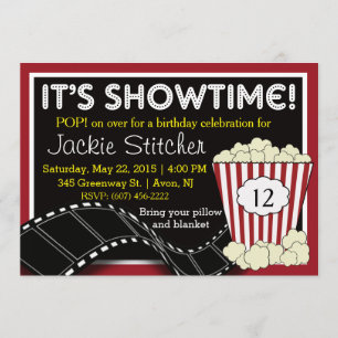 Convite Popcorn "Showtime"