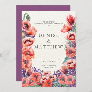 Convite Poppy Wedation com Dahlia Back