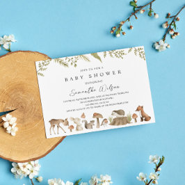 Convite Pós-Cartão para Chás de fraldas Florestais