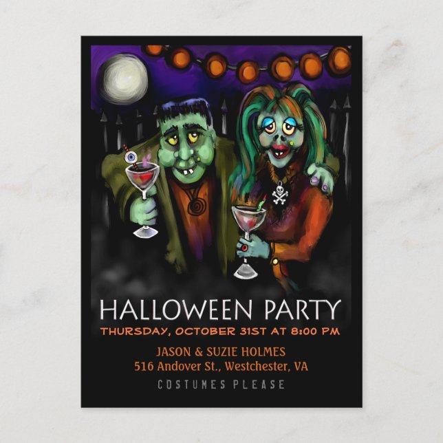 Convite postal - Frankenstein & Date (Frente)