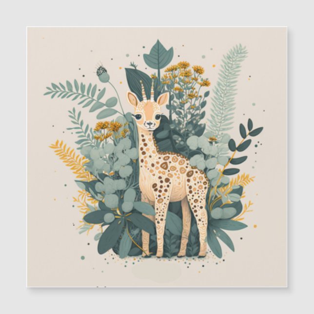 Convite Pratos de papel de girafa floral fofa (Frente)
