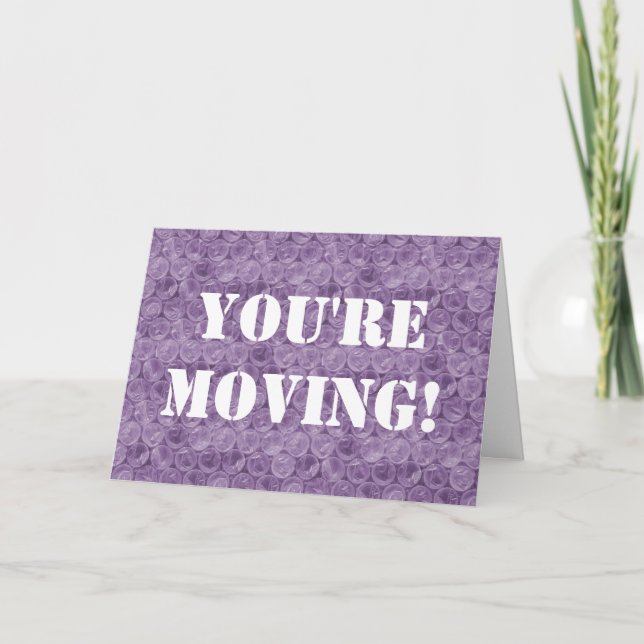 Convite Presente de casa em plástico bolha roxo (Frente)