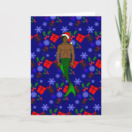 Convite presentes de natal de sereia feia homem-marinho ne