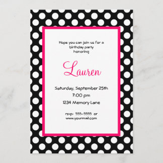 Convite preto & branco do aniversário de 40 anos