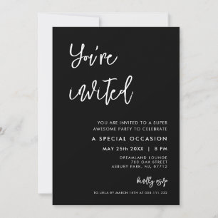 Convite preto contemporâneo moderno