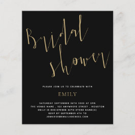 Convite Preto Dourado do Chá de panela de Script d