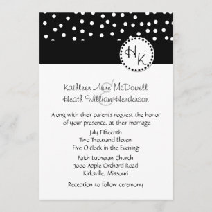 Convite preto e branco à moda do casamento