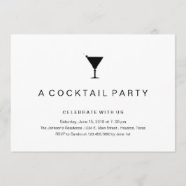 Convite preto e branco do cocktail