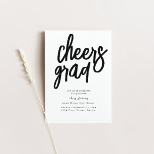 Convite Preto e Branco para Festas de Formando