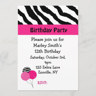 Convite preto e cor-de-rosa do aniversário da