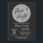 Convite Preto e Prata com Brilho para Noite das Ga<br><div class="desc">Cartão de Convite Preto e Prata com Brilho para Noite das Galinhas. Para personalização adicional,  clique no botão "Personalize" e use nossa ferramenta de design para modificar este modelo.</div>